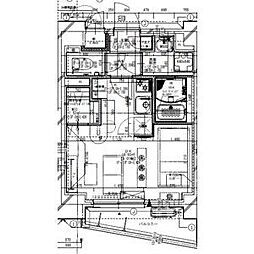 エステシア名駅 9階ワンルームの間取り