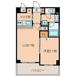 FS.幅下 1階1LDKの間取り