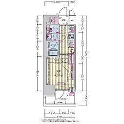 プレサンス上前津ディアシス 4階1Kの間取り