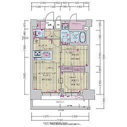 プレサンス上前津ディアシス 11階2LDKの間取り