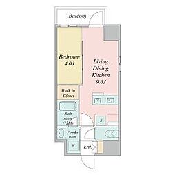 ブランシエスタ金山北 7階1LDKの間取り
