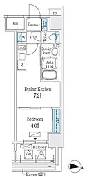 L＆Cレジデンス鶴舞公園 5階1DKの間取り