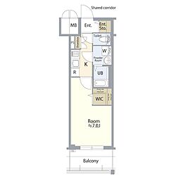 エスリード ザ・レガリア新栄ALTAIER 1Kの間取図画像