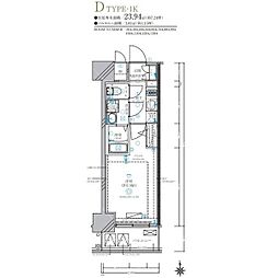 ディアレイシャス名古屋太閤通IV 1Kの間取図画像