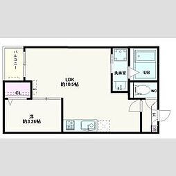 Jack rokubanI 1LDKの間取図画像