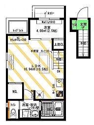 ライズ吹上 1LDKの間取図画像