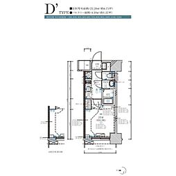 ディアレイシャス名古屋大須通 1Kの間取図画像