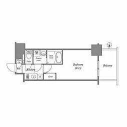 エスリード新栄マルス 1Kの間取図画像