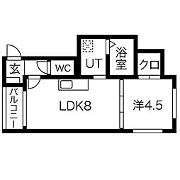 Loft10名駅 1LDKの間取図画像