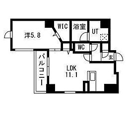 ポルタニグラサウス 1LDKの間取図画像