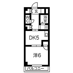 タウンM&EA棟 1DKの間取図画像