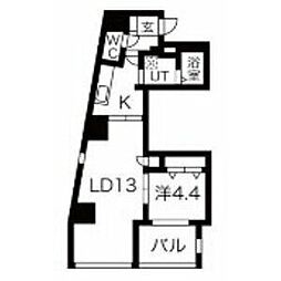 COULEURSOOS 1LDKの間取図画像