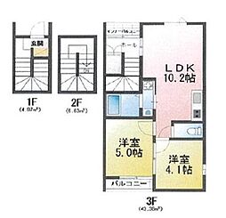 AVANTIA Sage 中島新町 2LDKの間取図画像