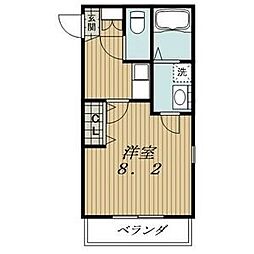 リブレア大幸 1Kの間取図画像