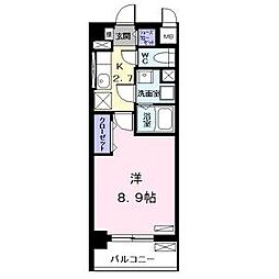 ジャルダン 1Kの間取図画像