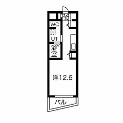 ベルドミール橘 ワンルームの間取図画像