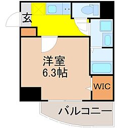 エスリード車道 桜通 1Kの間取図画像