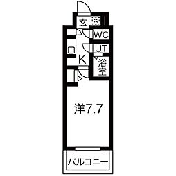 メイクスWアート上前津V 1Kの間取図画像