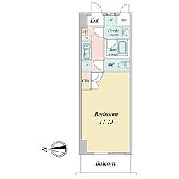 BSRESIDENCESAKAE ワンルームの間取図画像
