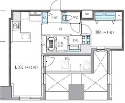 ザ・レジデンスパーク栄 1LDKの間取図画像