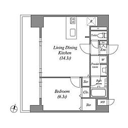 ファーストレジデンス栄 1LDKの間取図画像