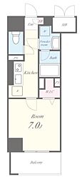 ヴェルドミール 1Kの間取図画像