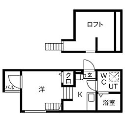 リベルテフルール花池町 1Kの間取図画像