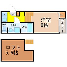 ハーモニーテラス田幡 1Kの間取図画像