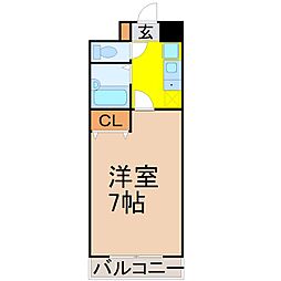 セントラルハイツカシノ 1Kの間取図画像
