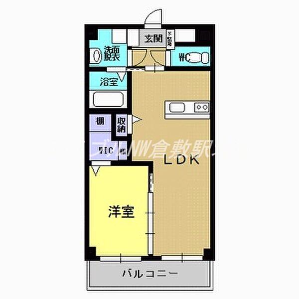 岡山県総社市中央1丁目(賃貸マンション1LDK・2階・42.40㎡)の写真 その2