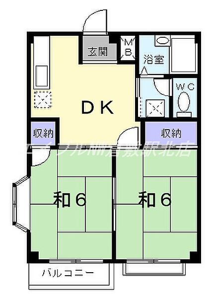 岡山県倉敷市西富井(賃貸アパート2DK・2階・39.74㎡)の写真 その2