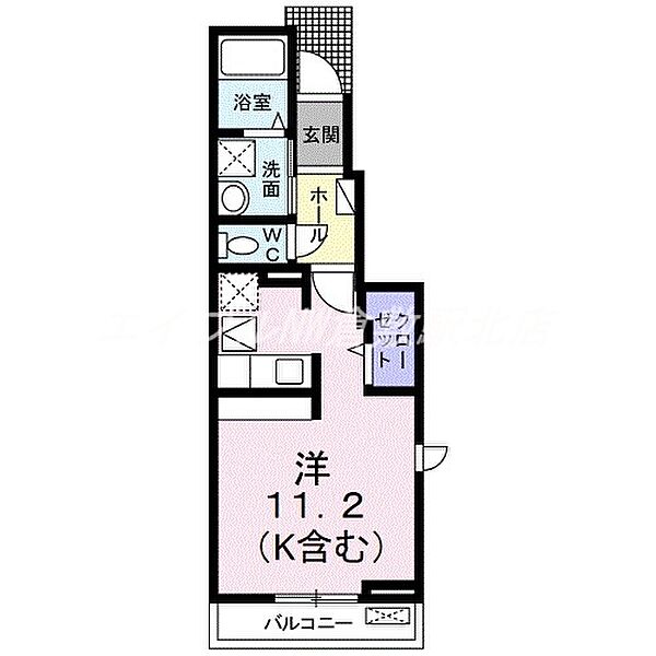 岡山県倉敷市中島(賃貸アパート1R・1階・30.00㎡)の写真 その2