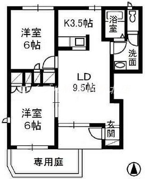 岡山県倉敷市西阿知町(賃貸アパート2LDK・1階・52.00㎡)の写真 その2