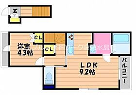 Ｌｏｕｖｒｅ西中新田 202 ｜ 岡山県倉敷市西中新田318-4（賃貸アパート1LDK・2階・40.74㎡） その2