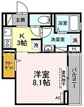 ベイ　ブランシェ老松 101 ｜ 岡山県倉敷市老松町4丁目8-9（賃貸アパート1K・1階・30.30㎡） その2