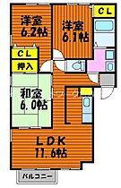 ピュアライフ　B 201 ｜ 岡山県総社市小寺2062（賃貸アパート3LDK・2階・67.70㎡） その2