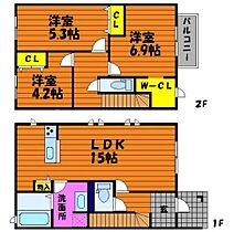 untrois.un B ｜ 岡山県倉敷市福島580-6（賃貸タウンハウス3LDK・1階・80.80㎡） その2