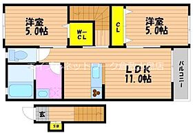 リバーサイド藤田C棟 205 ｜ 岡山県岡山市南区藤田564-4（賃貸アパート2LDK・2階・50.00㎡） その2