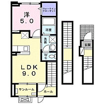 シャ　ティグレ 302 ｜ 岡山県倉敷市中島1584番地1（賃貸アパート1LDK・3階・44.85㎡） その2