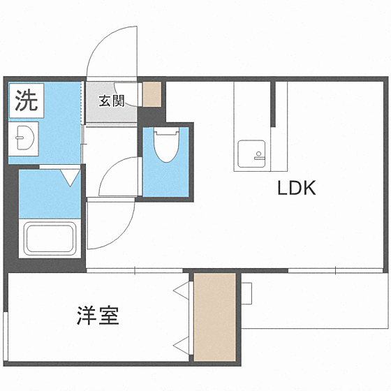 福岡県福岡市南区五十川2丁目(賃貸アパート1LDK・1階・28.08㎡)の写真 その2