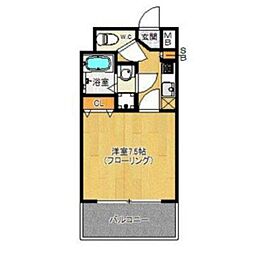 アクアシティ渡辺通 1Kの間取図画像