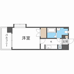 ピュアドームエクセレント高宮 1Kの間取図画像