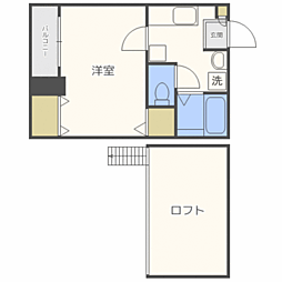 レガリータ薬院 1Kの間取図画像