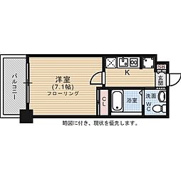 サヴォイザ・セントラルガーデン 1Kの間取図画像