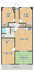 第2ヴィラソール水城 4階4LDKの間取り