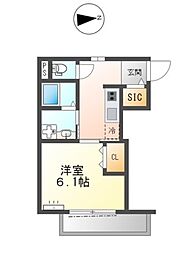 パシフィカ二日市駅前 1Kの間取図画像