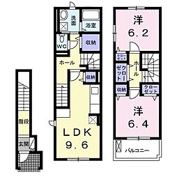 ヴィレッタ二日市 2LDKの間取図画像