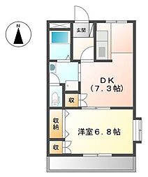 ドリーム・ハウス天拝坂 1DKの間取図画像