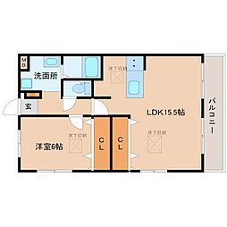 ルネスエテルナ 1LDKの間取図画像