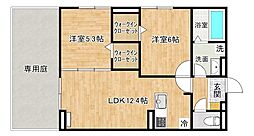 D-ROOM平田台 2LDKの間取図画像